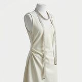 Cotton Stretch Scuba Knit Fabric, 400 gsm, 160 cm — Beige