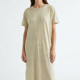 100% Linen Jersey Knit Fabric, 160 gsm, 125 cm — Khaki