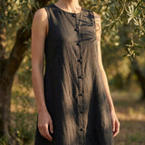 Black Linen-Look, Polyester