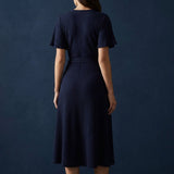 Polyester Viscose Stretch Jersey Knit Fabric, 235 gsm, 142 cm — Navy