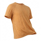 Orange Horizontal-Stripe Jersey Knit, Cotton-Poly, 148 gsm