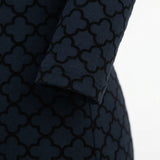 Dark Blue Tone-on-Tone Jersey Knit, Poly-Viscose