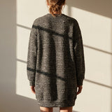 Black Marl Chunky Knit, Cotton-Poly, 280 gsm, 174 cm