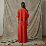 Viscose Stretch Rib Knit Fabric, 185 gsm, 180 cm — Red