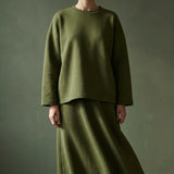 100% Cotton French Terry Fabric, 316 gsm, 194 cm — Green