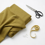 Cotton Stretch Rib Knit Fabric, 482 gsm, 200 cm — Khaki