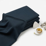 Polyester Stretch Interlock Knit Fabric, 248 gsm, 188 cm — Navy