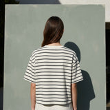 Dark Grey Stripes Jersey Knit, Cotton, 180 gsm
