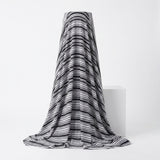 Black Horizontal-Stripe Jersey Knit, Poly-Viscose, 140 gsm