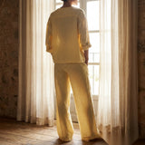 Yellow Vertical-Stripe Linen-Look, Polyester