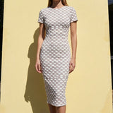 White Dots Jacquard, Poly-Cotton, 430 gsm