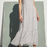 Black Dots Chiffon, Polyester, 125 gsm, 150 cm