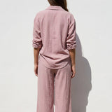 Dusty Pink Linen-Look, Polyester