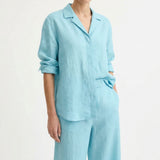 100% Polyester Linen-Look Fabric, 115 gsm, 147 cm — Blue, ref EF-3695