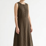 100% Polyester Linen-Look Fabric, 115 gsm, 147 cm — Brown