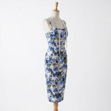 Blue Floral Poplin, Cotton