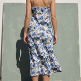 Blue Floral Poplin, Cotton