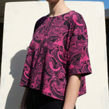 Black Abstract-Swirl Jersey Knit, Polyester, 141 gsm