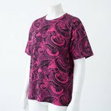 Black Abstract-Swirl Jersey Knit, Polyester, 141 gsm