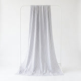 Dark Blue Vertical-Stripe Poplin, Cotton