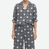 Black Squares Linen-Look, Polyester