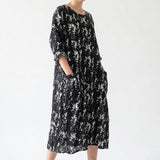 Black Abstract Linen-Look
