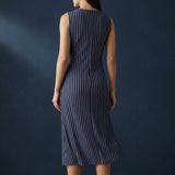 Navy Stripe Mesh, Polyester