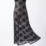 Black Floral Lace, Nylon, 108 gsm