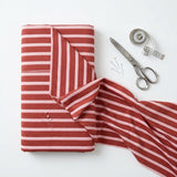 Red Horizontal-Stripe Mesh, Polyester, 190 gsm
