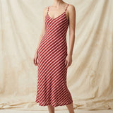 Red Horizontal-Stripe Mesh, Polyester, 190 gsm