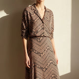 Black Chevron Jersey Knit, Viscose