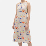 Orange Flowers Linen-Look, Polyester