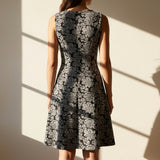 Light Grey Floral Jacquard, Polyester