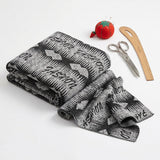 Black Geometric Chunky Knit, Polyester, 220 gsm