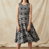 Black Geometric Chunky Knit, Polyester, 220 gsm