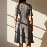 Black Geometric Jacquard, Cotton-Poly, 203 gsm
