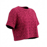 Magenta Openwork Jersey Knit, Polyester