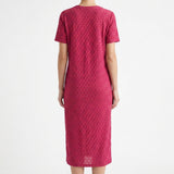 Pink Tone-on-Tone Jacquard, Poly-Linen