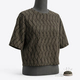 Light Beige Dashes Jersey Knit, Modal-Cotton