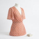 Navy Dots Chiffon