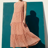 Navy Dots Chiffon