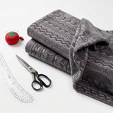 Grey Geometric-Band Fleece, Polyester