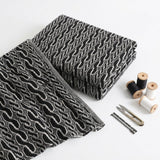 Jacquard Polyester Cotton Blend Stretch Knit Fabric, 536 gsm, 174 cm — Black