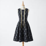 Dark Grey Tone-on-Tone Floral Jacquard, Polyester, 290 gsm