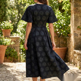 Dark Grey Tone-on-Tone Floral Jacquard, Polyester, 290 gsm