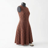 Rust Geometric Chunky Knit, Poly-Viscose
