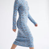 Blue Abstract Interlock Knit
