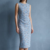 Blue Abstract Interlock Knit