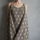 Grey Geometric Chunky Knit, Acrylic-Metallic