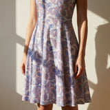 Blue Paisley Chunky Knit, Spandex-Poly